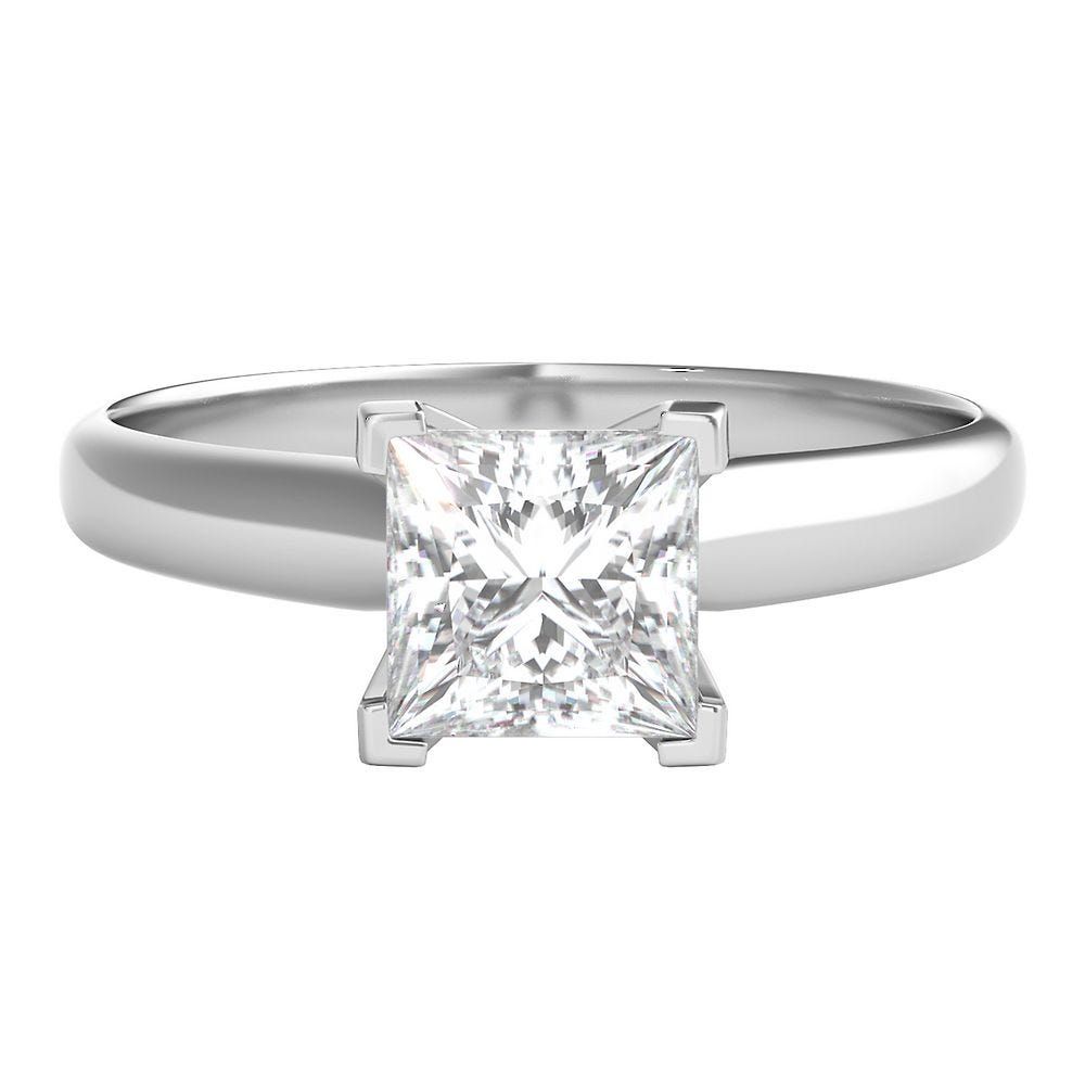 1 ct. tw. Ultima Diamond Princess Cut Solitaire Engagement Ring 14K White Gold