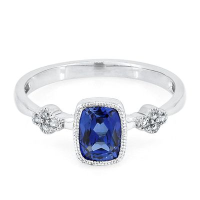 Lab-Created Blue & White Sapphire Stack Ring Sterling Silver