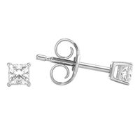 Diamond Princess-Cut Solitaire Stud Earrings in 14K White Gold (1/ ct. tw