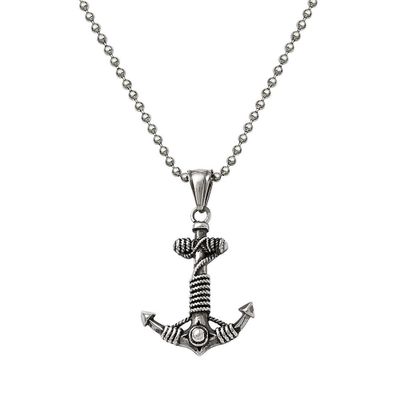 Men's Anchor Necklace in Stainless Steel