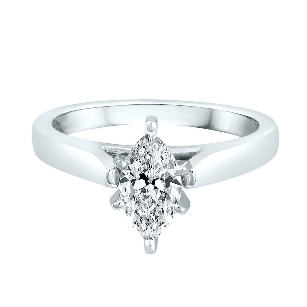 1/2 ct. tw. Diamond Marquise Solitaire Engagement Ring 14K White Gold