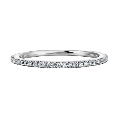 Pave Diamond Wedding band 14K white gold (1/7 ct. tw.)