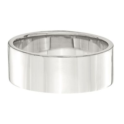 Men's Flat Band Sterling Silver, 7MM