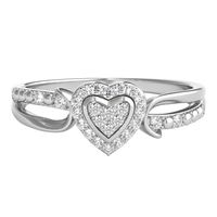 1/10 ct. tw. Diamond Heart Promise Ring Sterling Silver