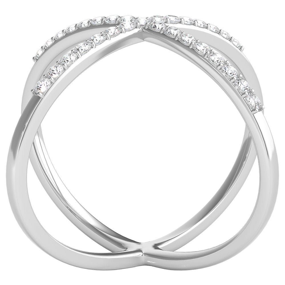 1/10 ct. tw. Diamond Crisscross Ring in Sterling Silver