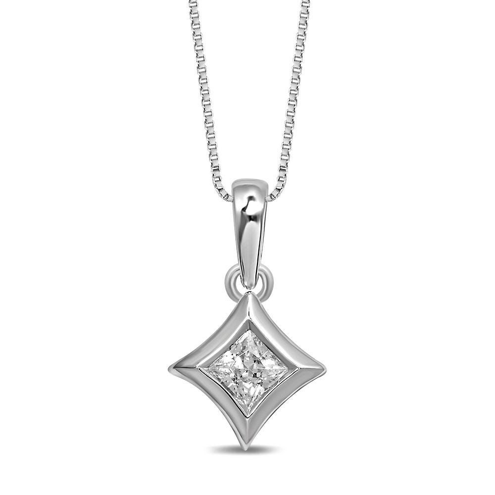 Starra™ 1/8 ct. tw. Diamond Pendant in 14K White Gold