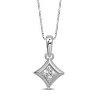 Starra™ 1/8 ct. tw. Diamond Pendant in 14K White Gold