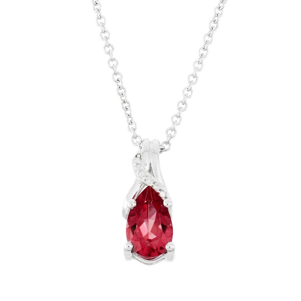 Lab-Created Ruby & Diamond Pendant & Earrings Boxed Set in Sterling Silver
