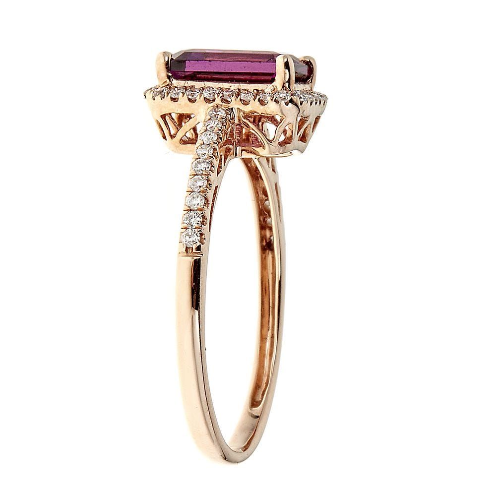 Rhodolite Garnet & 1/5 ct. tw. Diamond Ring 14K Rose Gold