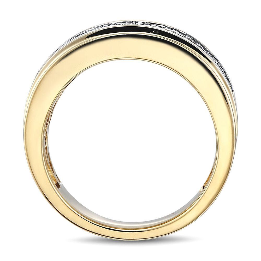 Men's 1 ct. tw. Black & Champagne Diamond Ring 10K Yellow Gold