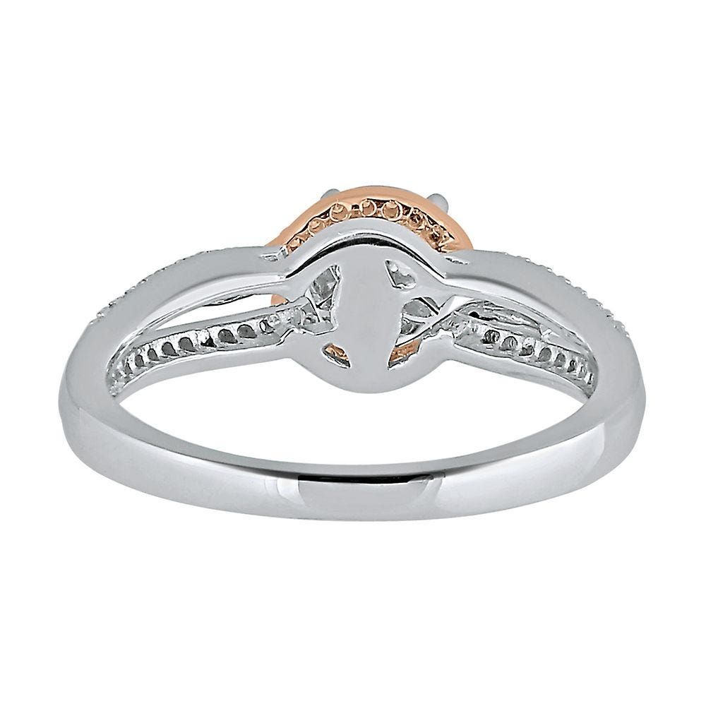 1/4 ct. tw. Diamond Promise Ring Sterling Silver & 10K Rose Gold