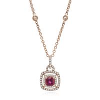 Rubellite & 3/8 ct. tw. Diamond Pendant in 14K Rose Gold