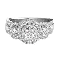 1 ct. tw. Diamond Three-Stone Ring 14K White Gold