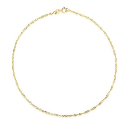 Singapore Chain Ankle Bracelet in 14K Yellow Gold