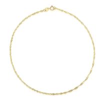 Singapore Chain Ankle Bracelet in 14K Yellow Gold