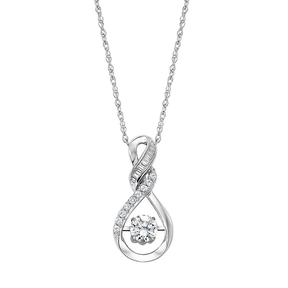 The Beat of Your Heart® Lab-Created White Sapphire Pendant in Sterling Silver