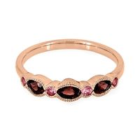 Garnet & Pink Tourmaline Stack Ring 10K Rose Gold