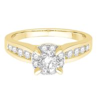 7/8 ct. tw. Diamond Halo Engagement Ring 14K Yellow Gold