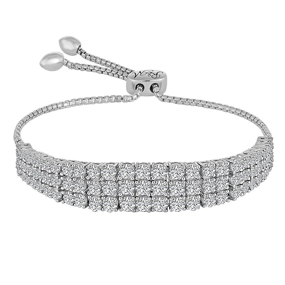 Rhythm & Muse™ Lab-Created White Sapphire Multi-Row Bolo Bracelet in Sterling Silver