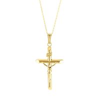 Crucifix Cross Pendant in 14K Yellow Gold