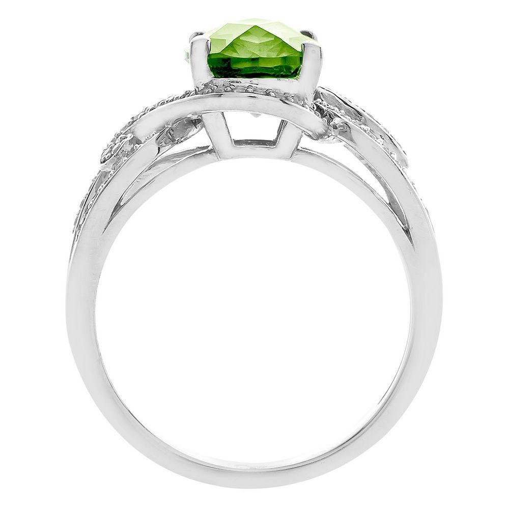Peridot & Lab-Created White Sapphire Ring Sterling Silver