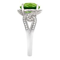 Peridot & Lab-Created White Sapphire Ring Sterling Silver