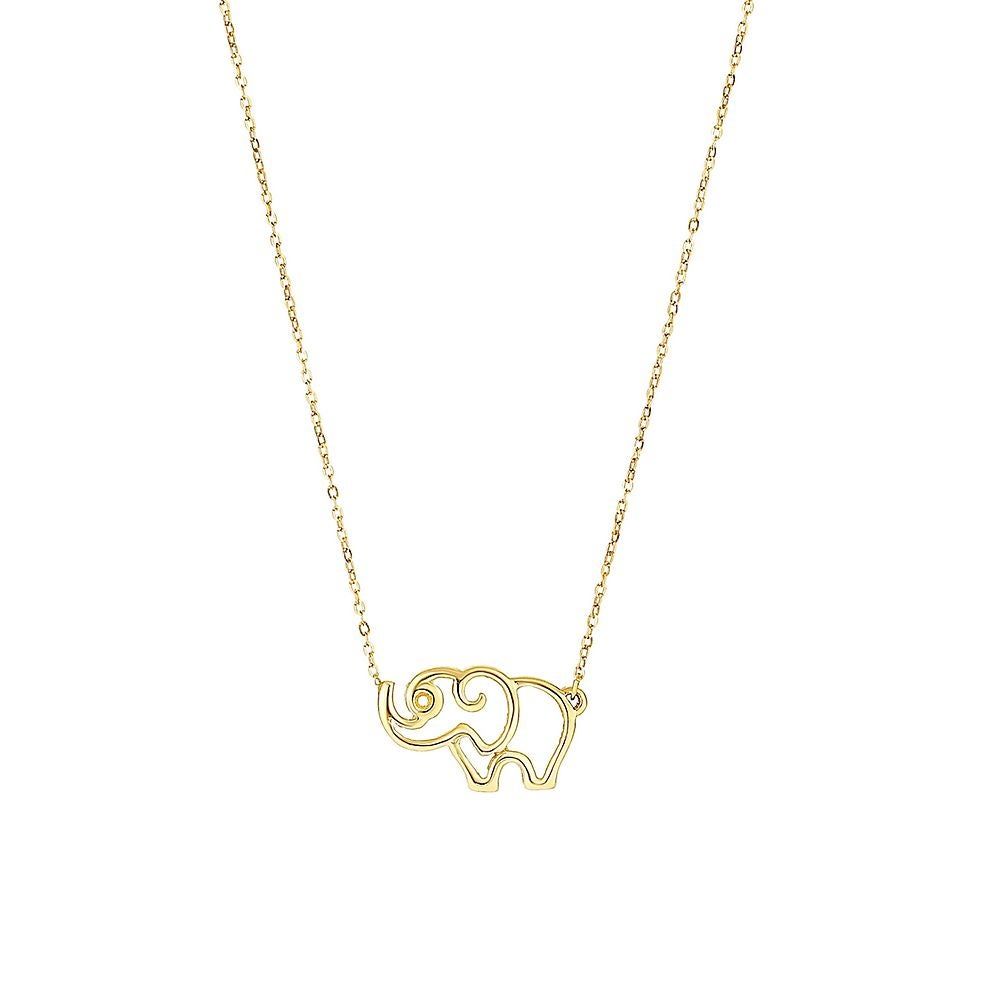 Elephant Pendant in 14K Yellow Gold