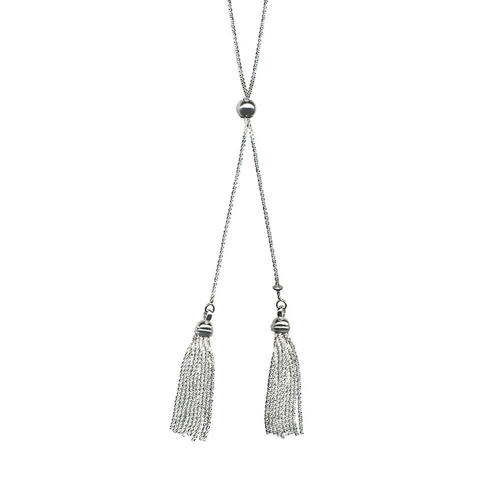 Criss Cross Tassel Necklace in Sterling Silver