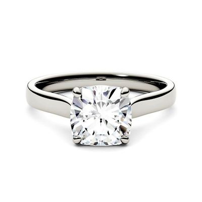 ct. tw. Moissanite Solitaire Engagement Ring 14K White Gold