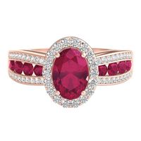 Ruby & 1/4 ct. tw. Diamond Ring 10K Rose Gold