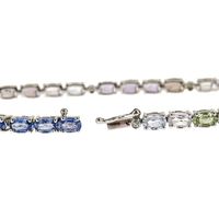 Sapphire & Diamond Bracelet in 14K White Gold