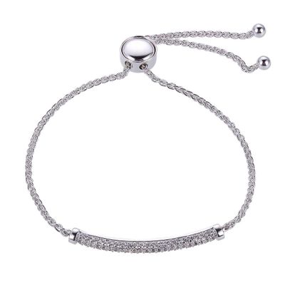 Lab-Created White Sapphire Bolo Bracelet in Sterling Silver