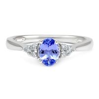 Tanzanite & 1/10 ct. tw. Diamond Ring 10K White Gold