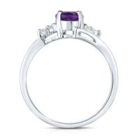 Oval Amethyst & Diamond Ring 10K White Gold (1/8 ct. tw.)