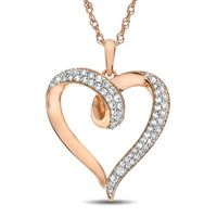 1/ ct. tw. Diamond Heart Pendant in 10K Rose Gold