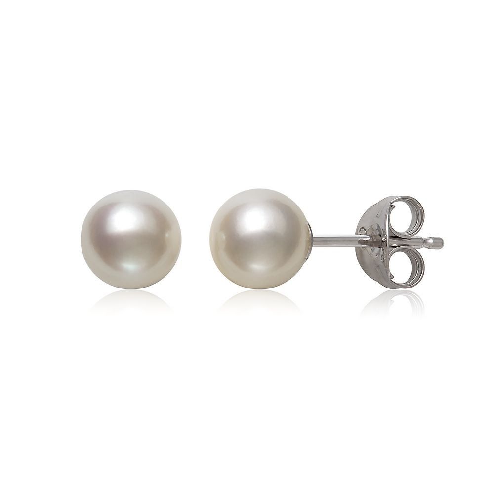 Pearl Stud Earrings in Sterling Silver