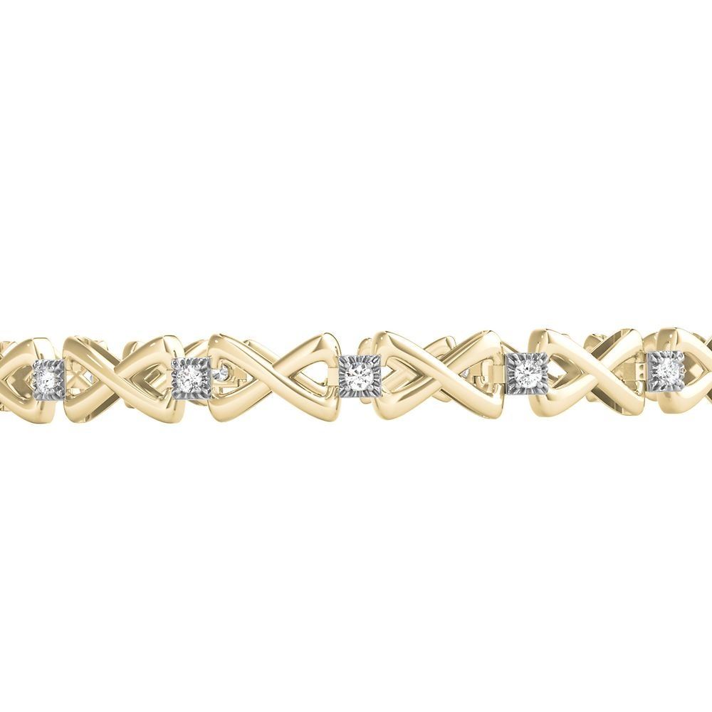 Diamond Bracelet in 10K Yellow & White Gold