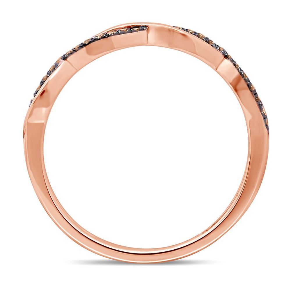 1/10 ct. tw. Champagne Diamond Twist Band 10K Rose Gold