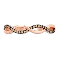 1/10 ct. tw. Champagne Diamond Twist Band 10K Rose Gold