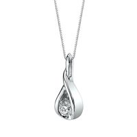 Diamond Pendant Twist in 14K White Gold