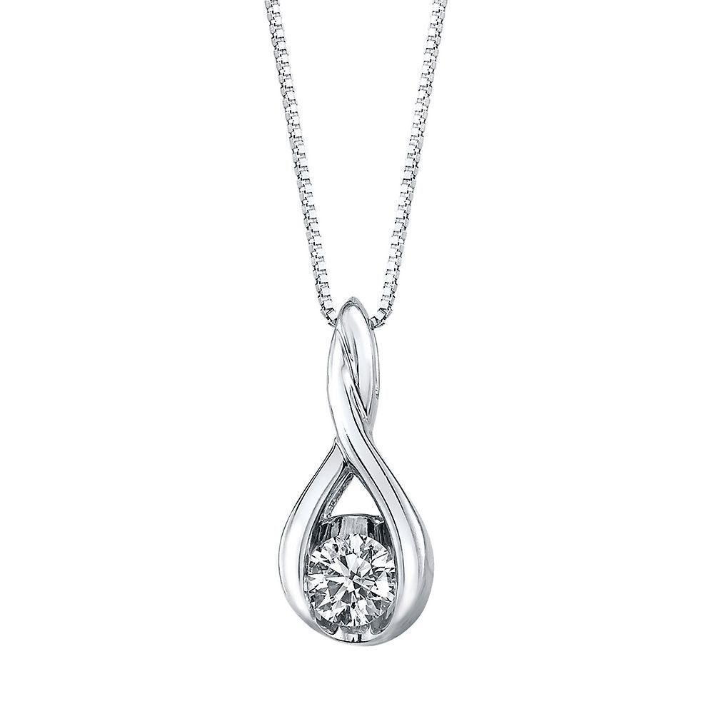 Diamond Pendant Twist in 14K White Gold