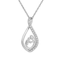 Mother & Child Pendant in 10K White Gold