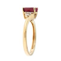 Ruby & Diamond Ring 10K Yellow Gold