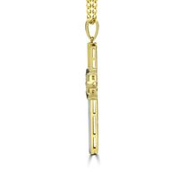 Men's 1/5 ct. tw. Champagne & White Diamond Cross Pendant in 10K Yellow Gold