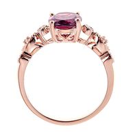 Rhodolite Garnet & Diamond Ring 14K Rose Gold