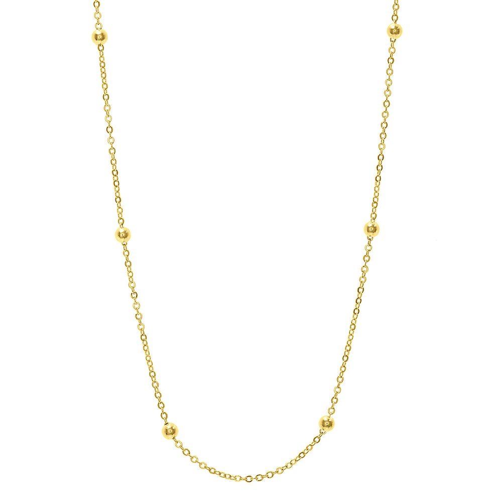 Bead Link Chain in 14K Yellow Gold, 18"