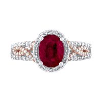 Ruby & / ct. tw. Diamond Ring 10K White Rose Gold