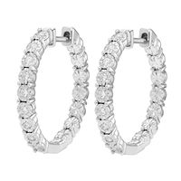 1/ ct. tw. Diamond Hoop Earrings in Sterling Silver