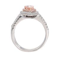 Shades of Love™ Morganite & 1/2 ct. tw. Diamond Ring Set 14K Rose White Gold