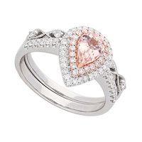 Shades of Love™ Morganite & 1/2 ct. tw. Diamond Ring Set 14K Rose White Gold